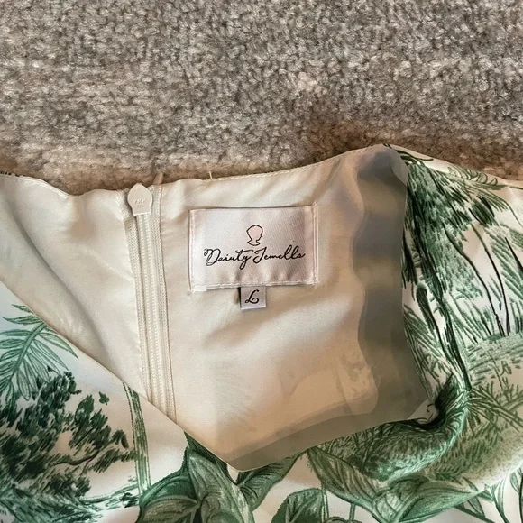 Dainty Jewells Green and Cream Tropical Print Dress - Picture 2 of 5